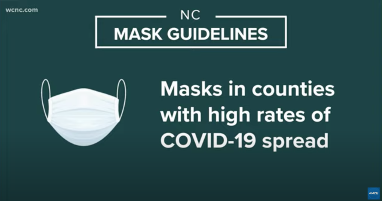 Masks recommended, not mandated again in North Carolina